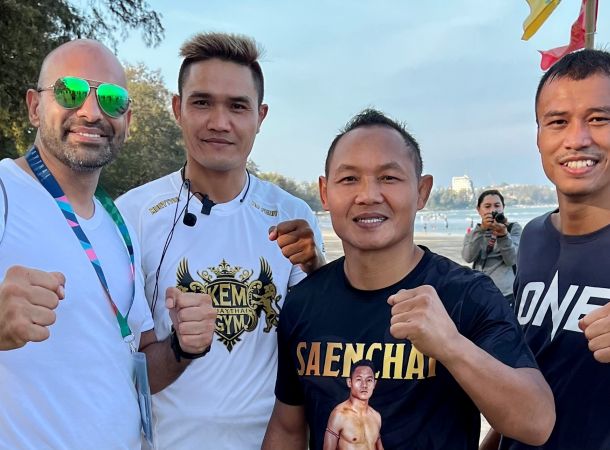 Saenchai, Sitthichai, Kem and Anuj Bahri at The Amazing MuayThai Festival WBC event in Hua Hin Thailand